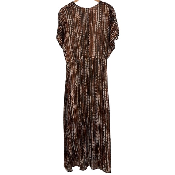 Sandra Darren Brown Black Neutral Print Dress stylish comfortable flattering - Picture 2 of 14